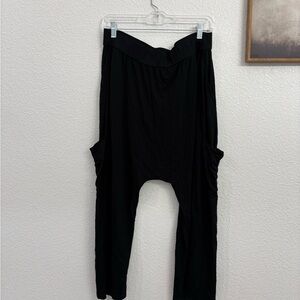 Eileen Fisher M Black Draped Harem Pants
